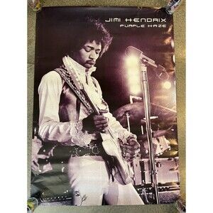 Vintage Authentic Jimi Hendrix Poster Purple Haze Music Memorabilia 40 X 53 Rare